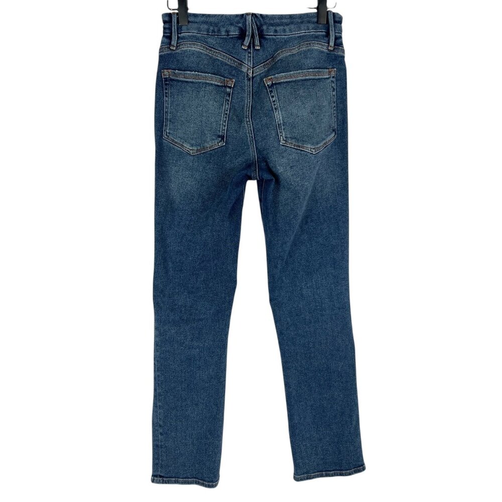 Good American Good Legs Straight High Rise Stretch Jeans Size 6 / 28 Indigo478 - Picture 10 of 10
